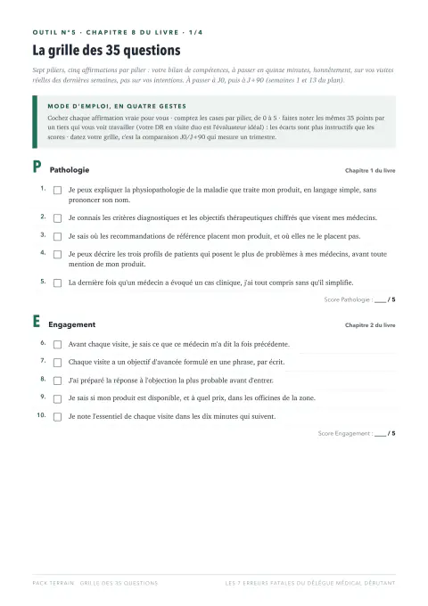 Fiche outil n° 5 : la grille des 35 questions, première page